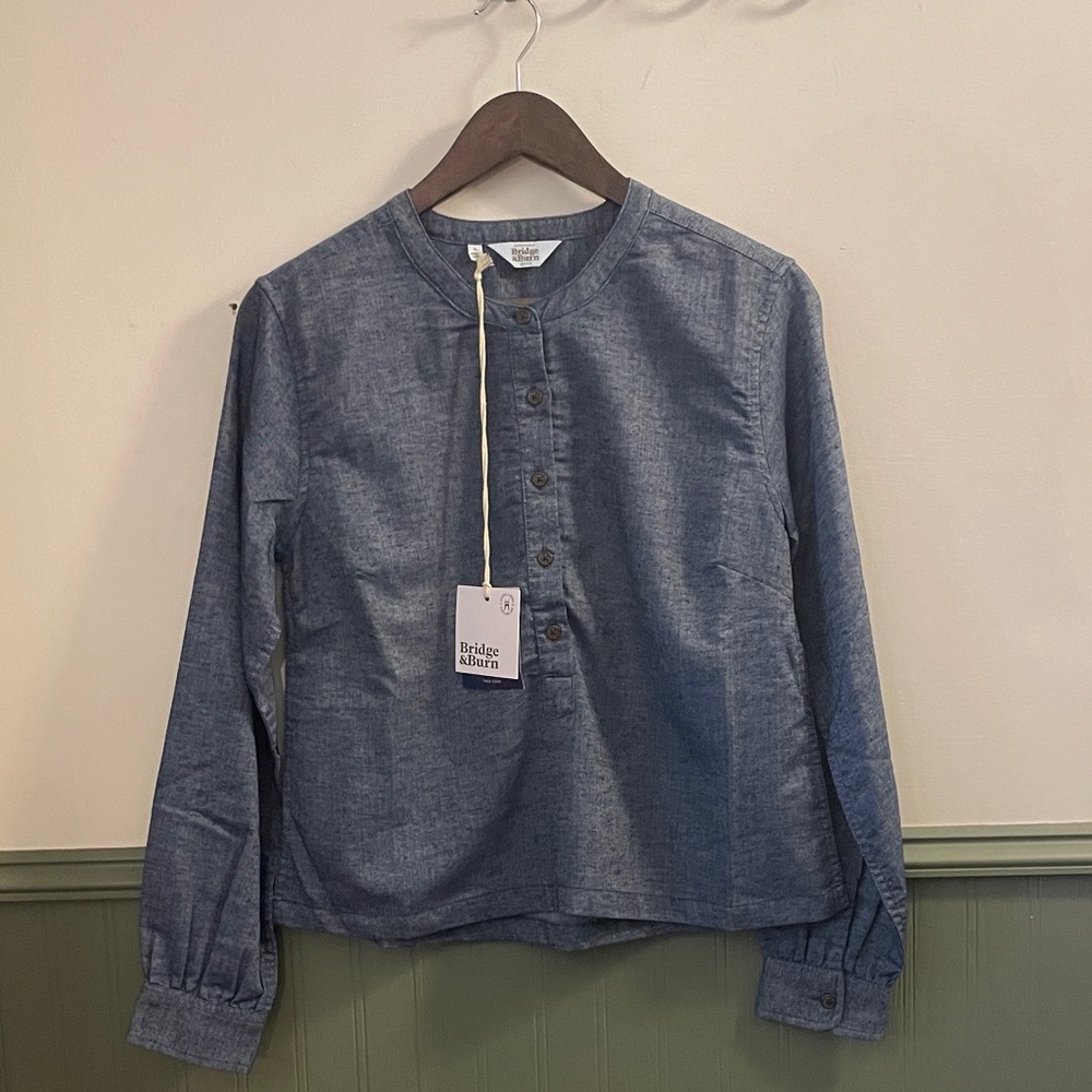 Bridge & Burn Yarra Pullover in Indigo Herringbone